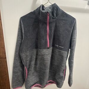 Gray and Pink Quarter-Zip Pullover